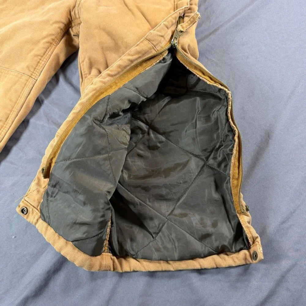 Walls Zero-Zone Youth Insulated Bib Overalls Brown Cotton Duck Z93620W Size 6 R